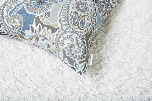Miniatura 5 de Mika Home Paquete de 2 Fundas de Almohadas Decorativas Fundas de Cojines, Patrón Paisley, 18X18 Pulgadas, Azul Marrón Crema Multicolor