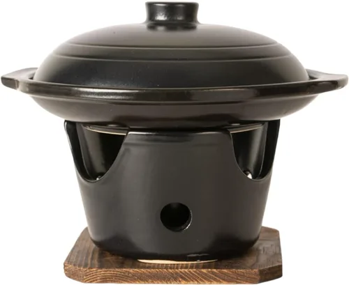 Urban Tokyo Olla japonesa de loza irori para parrilla Tobanyaki, placa de cerámica con estufa y salvamanteles Kaiseki Ryori 10 onzas líquidas olla