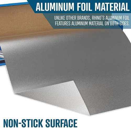 Miniatura 4 de Rhino Aluminum Papel de aluminio resistente, rollo de 18 x 525 pies cuadrados, 25 micras de grosor, grado comercial y extra grueso, lo