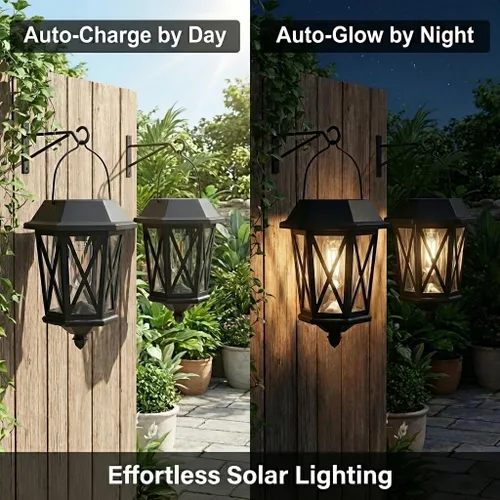 Miniatura 3 de Farol solar impermeable para exteriores, luces solares de metal para exteriores con vidrio transparente, luces LED de energía solar, montaje