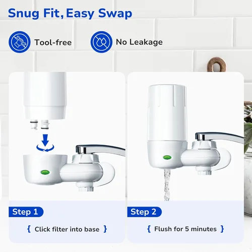 Miniatura 2 de Fil-Fresh Paquete de 2 filtros de repuesto para grifo Brita Filtro de agua FR-200, FF-100, Brita 36311 Sistema de filtro de grifo para grifo, Blanco