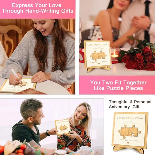 Miniatura 3 de MAMAGIFTREE Regalo único de 7 años de aniversario para ella, él, novio, novia, marido, esposa – Letrero romántico de 7 aniversario para parejas de 7