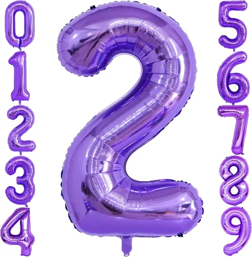 Miniatura 15 de Globo morado de 40 pulgadas con el número 8, globos de helio de Mylar de gran tamaño para fiesta de cumpleaños, boda, aniversario, despedida