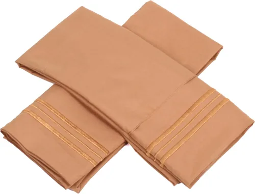 Miniatura 5 de Sweet Home Collection Funda de almohada de bolsillo profundo de calidad egipcia serie 1500, tamaño King, color beige
