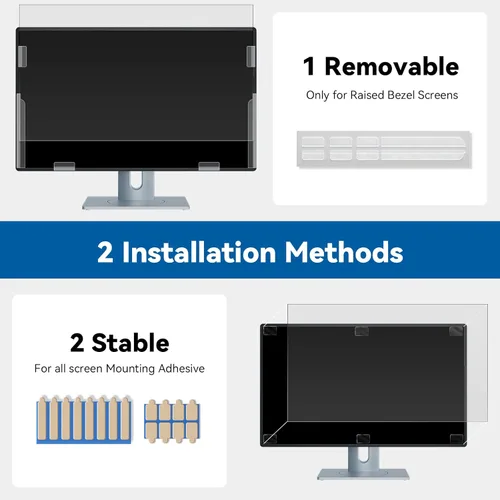 Miniatura 7 de IPROKKO Paquete de 2 filtros de pantalla de privacidad de computadora de 21.5 pulgadas para monitor de pantalla ancha de 16:9, protector de Pantalla