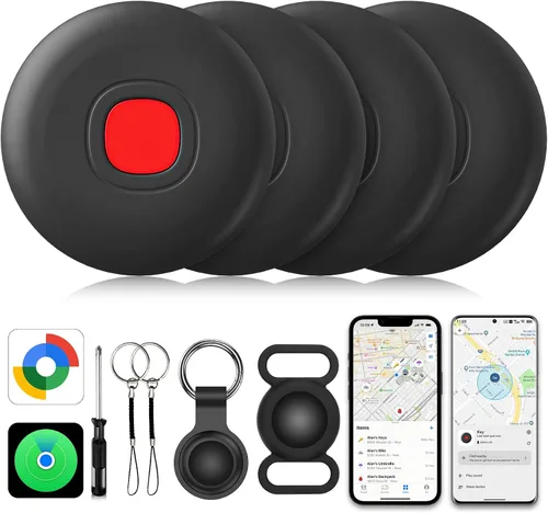 Etiquetas de seguimiento de aire 2026 para Android o iOS, etiquetas inteligentes Bluetooth de doble sistema, aplicación Find My o Google'S Find Hub,