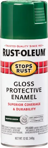 Rust-Oleum - Pintura en aerosol antióxido, 12 onzas líquidas, color verde cazador brillante, modelo 7738830 Brillo Verde Cazador