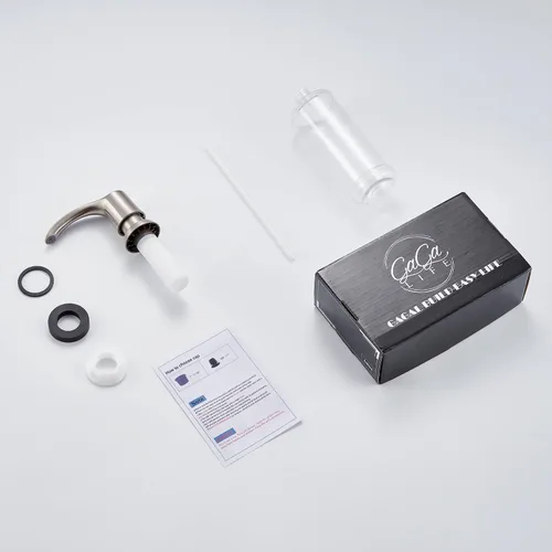 Miniatura 9 de Dispensador de Jabón para Fregadero de Cocina GAGALIFE con Botella Grande (Níquel Cepillado), Dispensador de Jabón Integrado para Fregadero