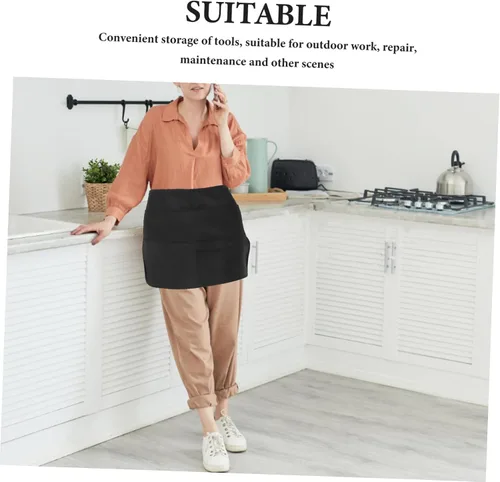 Miniatura 3 de PRETYZOOM Delantal de limpieza versátil de doble capa de poliéster al aire libre cocina estilista mujeres hombres taller utilidad camarera teléfono
