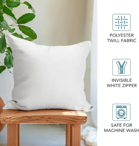 Miniatura 3 de Encasa XO Fundas de almohada de 16 x 16 pulgadas – Sublimación en blanco natural (paquete de 4) paquete con cremallera invisible – Fundas de cojín