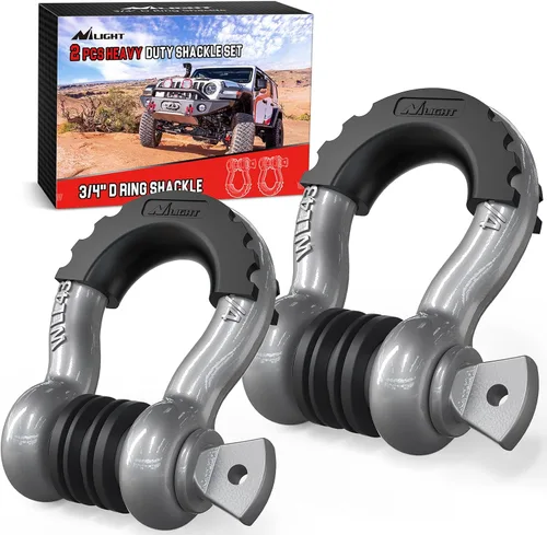 Miniatura 22 de Nilight - 2 grilletes en forma de anilla en D de 3/4 pulgadas con tornillo pasador de 7/8 pulgadas, 41 887 libras, resistentes a la rotura