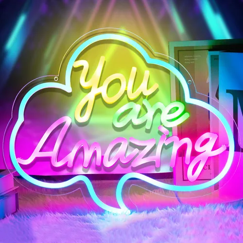Miniatura 22 de Good Vibe - Letrero de neón con luces LED de neón rosadas, decoración de pared para dormitorio, letrero LED alimentado por USB para decoración
