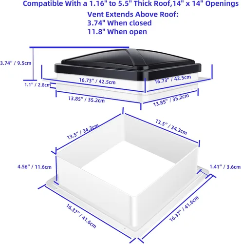 Miniatura 6 de Ventilador de ventilación de techo RV reversible de 6 velocidades