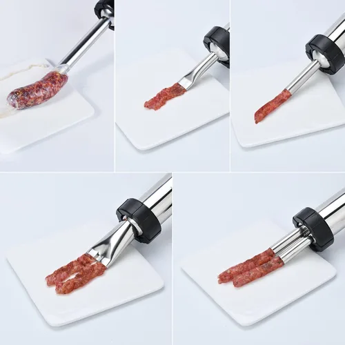 Miniatura 5 de Kits profesionales de pistola de carne seca de vacuno, máquina de carne seca de acero inoxidable, cañón de cecina, pistola de carne con 5 boquillas