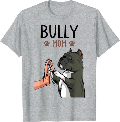 Miniatura 50 de American Bully Mom Cute Dog Mama Camiseta divertida para mujer, Blanco, S