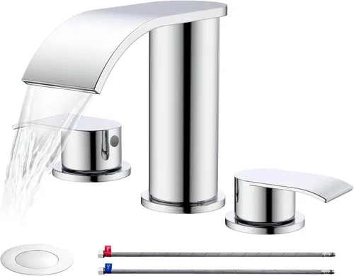 Miniatura 18 de Ultimate Unicorn Grifo de Baño para Lavabo Dorado Cepillado, Grifo de Lavabo de Baño de 4 Pulgadas para 3 o 2 Agujeros, Grifos de Cascada de 2 Oro