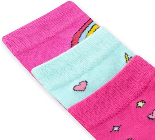 Miniatura 7 de Squishmallows Calcetines de algodón para niños, paquete de 3, paquete de 3, Squish Squish Squad para niñas, paquete de 3