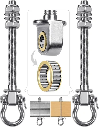 Miniatura 9 de BeneLabel Ganchos de columpio resistentes con rodamientos, juego de 6 herrajes de acero inoxidable 304 para vigas de madera y metal, ideal para 6