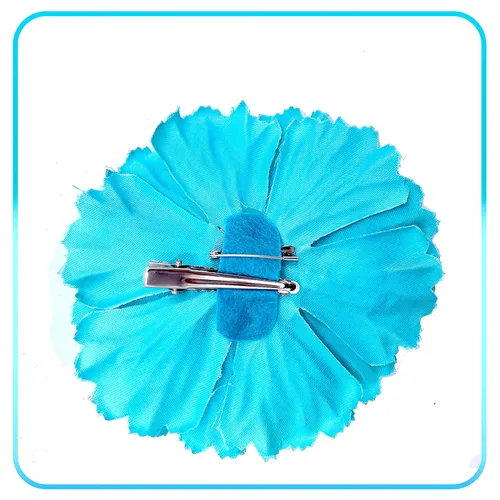 Miniatura 3 de Broche de flores para el cabello, accesorios para el cabello, horquillas bohemias para mujeres y niñas (azul agua)