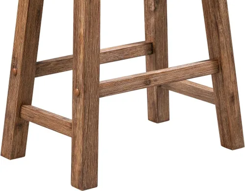 Miniatura 7 de Boraam Sonoma Taburetes de Bar de Cocina tipo Silla de Montar sin Respaldo - Madera de Granero con Acabado Cepillado - Juego de 2