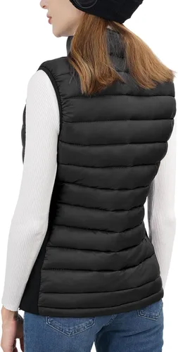 Miniatura 6 de Loowoko Chaleco acolchado para mujer, chaleco corto de moda de invierno, ligero, sin mangas, cálido, chaleco acolchado, abrigo acolchado