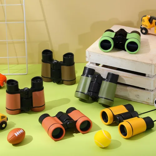 Miniatura 6 de Foilswirl Paquete de 6 prismáticos para niños, a prueba de golpes, mini prismáticos compactos para niñas y niños, pequeño telescopio plegable