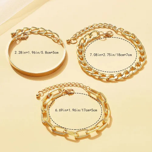 Miniatura 151 de Long tiantian Pulsera de oro gruesa para mujer, pulseras de oro delicadas, pulseras para mujer, pulseras apilables de eslabones de cadena