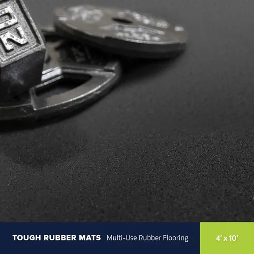 Miniatura 2 de Rollo de piso de goma resistente de 1/4" de espesor de Floor Inc Tapetes de piso de goma reciclada flexibles para gimnasio en casa Tapete