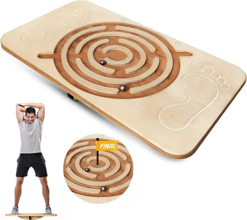 Miniatura 12 de Yes4All Tabla de equilibrio de madera profesional de 350 libras para entrenamiento de piernas, tabla basculante antideslizante, tabla oscilante