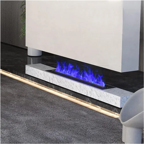 Chimenea eléctrica de 47 pulgadas, chimenea de llama ajustable de seis colores, pantalla táctil LCD inteligente, calentador eléctrico empotrado con