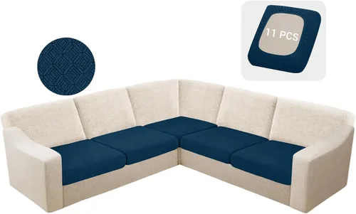 Miniatura 16 de HDCAXKJ - Fundas impermeables para cojín de sofá modular, fundas elásticas para cojín de sofá de esquina, fundas protectoras de muebles de jacquard