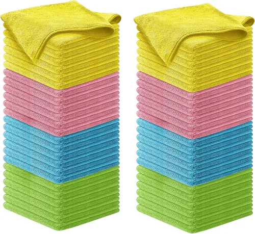Miniatura 12 de USANOOKS Paño de limpieza de microfibra, 8 piezas de 12 x 11 pulgadas, alto rendimiento, 1200 lavados, toallas ultra absorbentes, tejido de suciedad