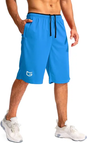 G Gradual Pantalones cortos de baloncesto para hombre con bolsillos con cremallera, ligeros, de secado rápido, pantalones cortos de 11 pulgadas de