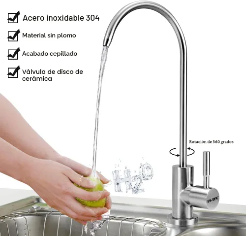Miniatura 4 de Sistema de Filtración de Agua por Ósmosis Inversa de 5 Etapas 100GPD Flujo Rápido Plus Extra 4 Filtros de Regalo (FS-RO-100G-A)