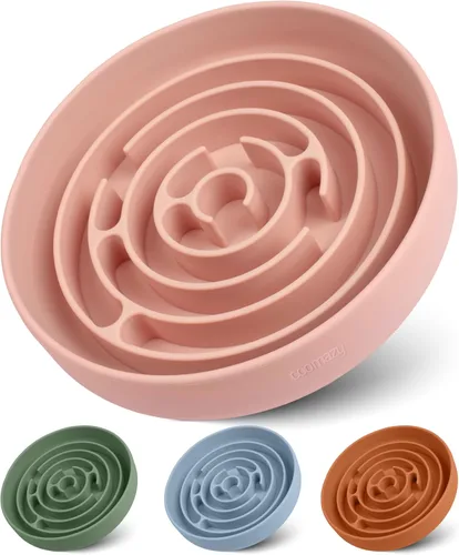 Miniatura 9 de Coomazy Cuencos de Alimentación Lenta para Perros, Cuenco de Silicona para Perros con Ventosas, Alimentador Lento y Diseño Antideslizante, Reductor