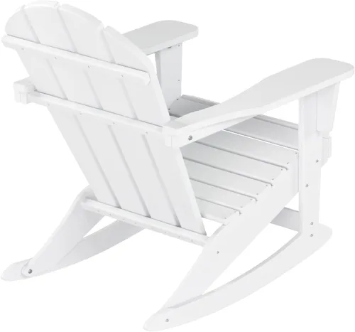 Miniatura 171 de WestinTrends Silla mecedora Malibu de poliéster para exterior/patio Adirondack, Negra