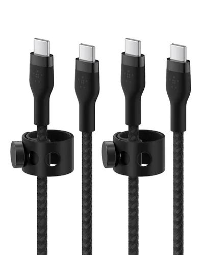 Miniatura 11 de Belkin BoostCharge Pro Flex Cable de Carga USB-C a USB-C Trenzado (2M/6.6 pies), Cable de Carga Rápida USB-IF para iPhone Serie 16, MacBook Pro