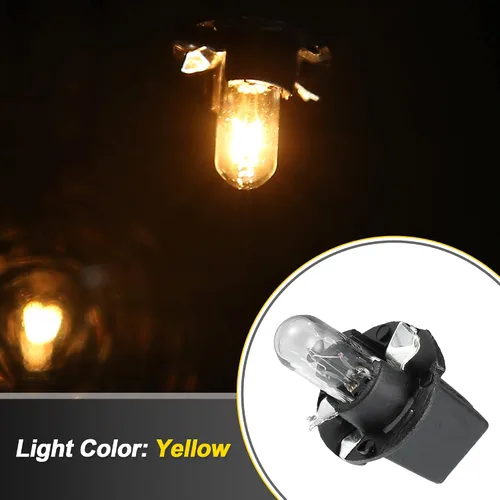 Miniatura 5 de X AUTOHAUX 5pcs DC 12V 1.2W T5 Dashboard Light Blub Amarillo para Coche Interna con Twist Socket