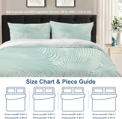 Miniatura 7 de Batmerry Abstract Smooth Lines Twin Size 3 Pieces Bedding Duvet Cover Sets, Soft Fluffy Minimalist Art Soft Hues 100% Cotton Printed Duvet Cover for