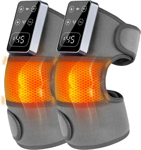 YAZHI Masajeador de rodilla inalámbrico para aliviar el dolor, rodillera eléctrica con calefacción, 5 niveles de calor y 3 modos de masaje, regalos