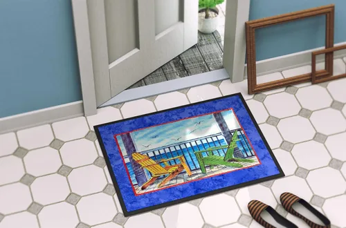 Miniatura 4 de Caroline's Treasures 8767MAT Adirondack - Tapete azul para puerta delantera, 18 x 27 pulgadas, para interiores y exteriores, para entrada