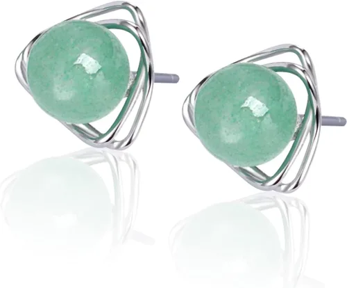 Miniatura 105 de Jade Earrings Studs,Green Jade Earrings for Women,925 Sterling Silver Earrings Studs for Sensitive Ears,Handmade Jade Earrings for Birthday