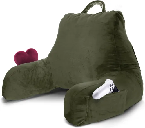 Miniatura 16 de Nestl Almohada de lectura para niños y adolescentes con espuma viscoelástica triturada, almohadas de respaldo para leer, ver y jugar, uso