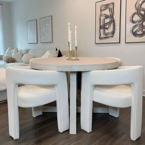 Miniatura 20 de VESCASA Silla de Comedor de Barril de Terciopelo con Respaldo Abierto, Sillón Lateral de Acento Moderno Tapizado con 3 Patas para Caqui-terciopelo