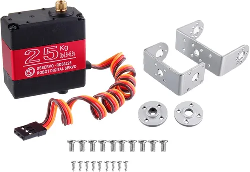Miniatura 2 de RDS3225 - Servo RC de doble eje de 55.1 lbs - IP66, engranajes de metal completo, 6V, 180/270° con montaje en U para automóviles RC a escala 1/8