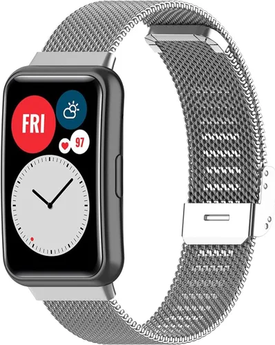 Miniatura 12 de Bandas de metal compatibles con Huawei Watch Fit Special Edition B39 Band para mujeres y hombres, correa de malla de acero inoxidable de repuesto
