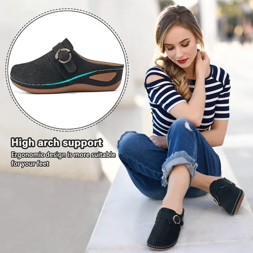Miniatura 2 de Alicegana Sandalias de verano para mujer, cómodas, con puntera cerrada, cuña con gancho ajustable