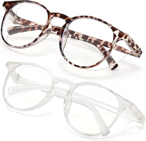 Miniatura 8 de 2 pares de gafas de seguridad anti niebla, gafas de protección azul, bloqueo de luz azul para hombres mujeres