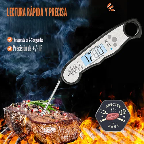 Miniatura 2 de Termómetro digital para carne, termómetro impermeable de lectura instantánea para alimentos para cocinar y asar a la parrilla, accesorios de cocina
