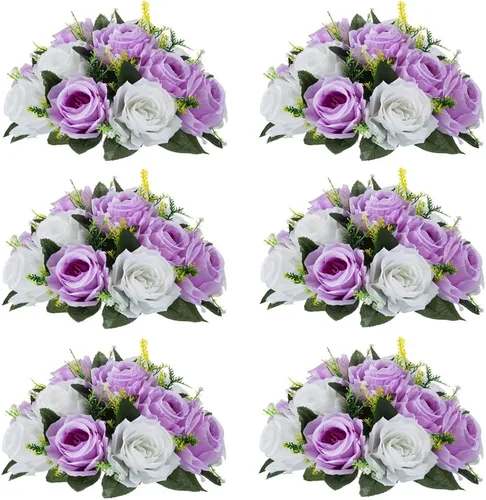 Miniatura 61 de Centros de mesa de flores para mesas de boda: decoraciones de mesa de Halloween, bolas de flores negras, centros de mesa para compromiso, ceremonia